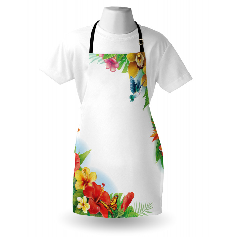 Tropic Flowers Leaves Apron