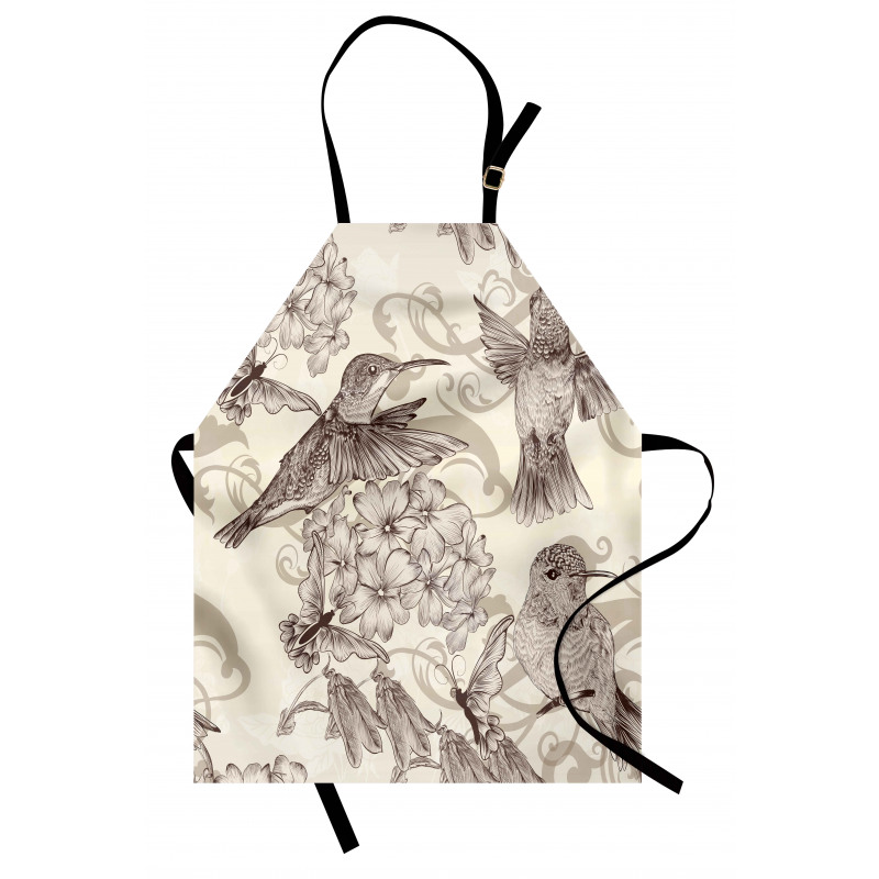 Old Birds and Flowers Apron