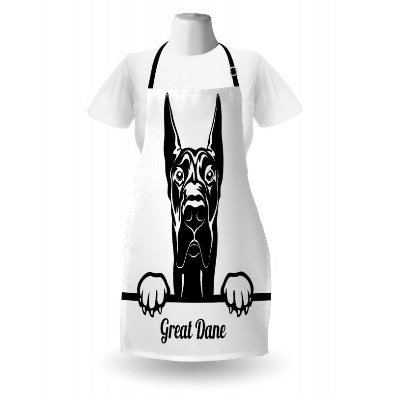 Peeking Big Breed Dog Apron