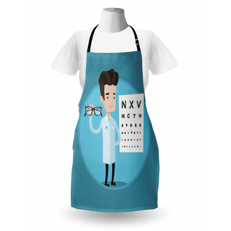 Doctor Holding Eyeglasses Apron