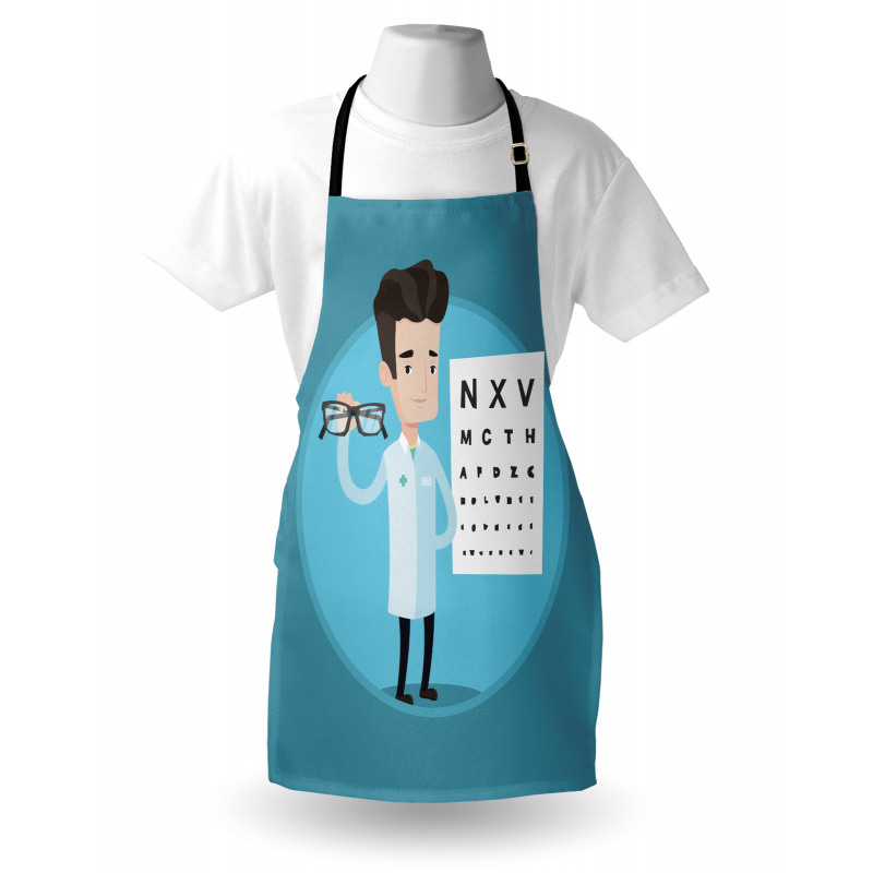 Doctor Holding Eyeglasses Apron