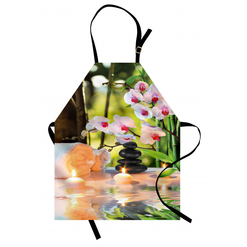 Spa with Candles Orchids Apron