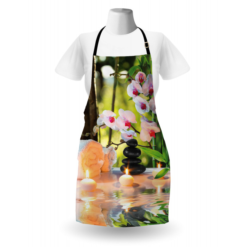 Spa with Candles Orchids Apron