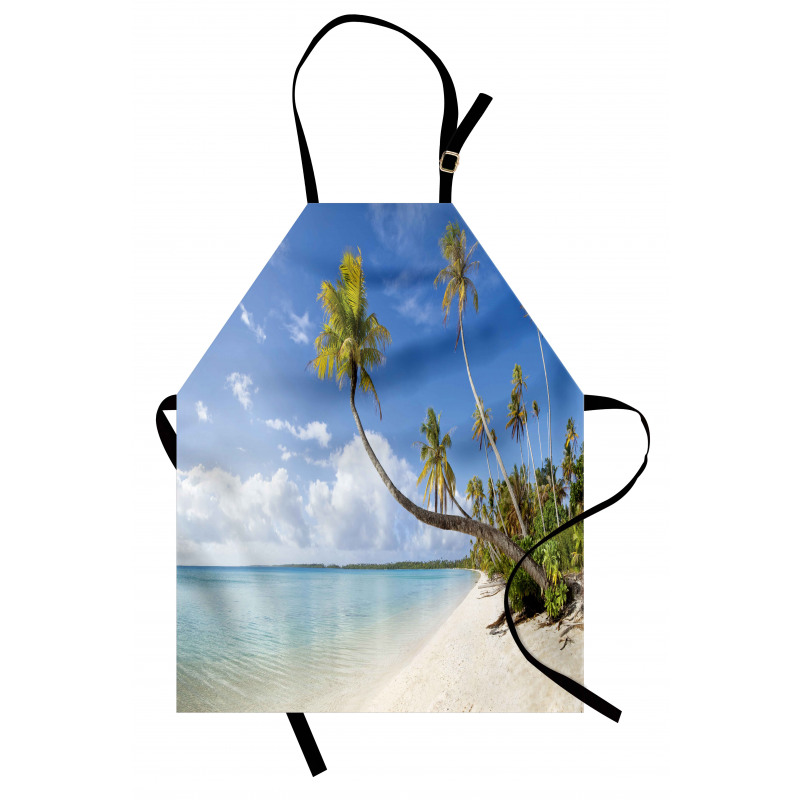 Tropical Beach and Palm Leaves Apron