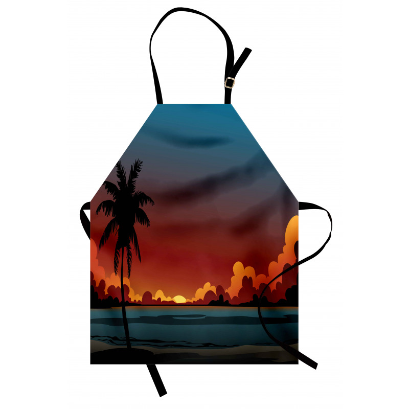 Dramatic Sunset Scene Pattern Apron