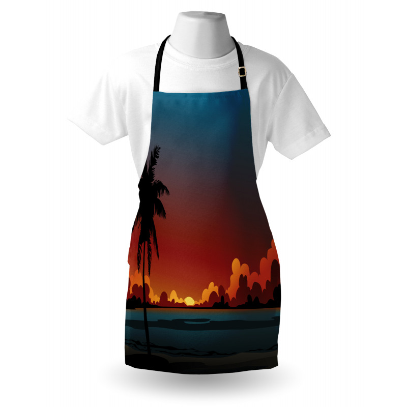 Dramatic Sunset Scene Pattern Apron