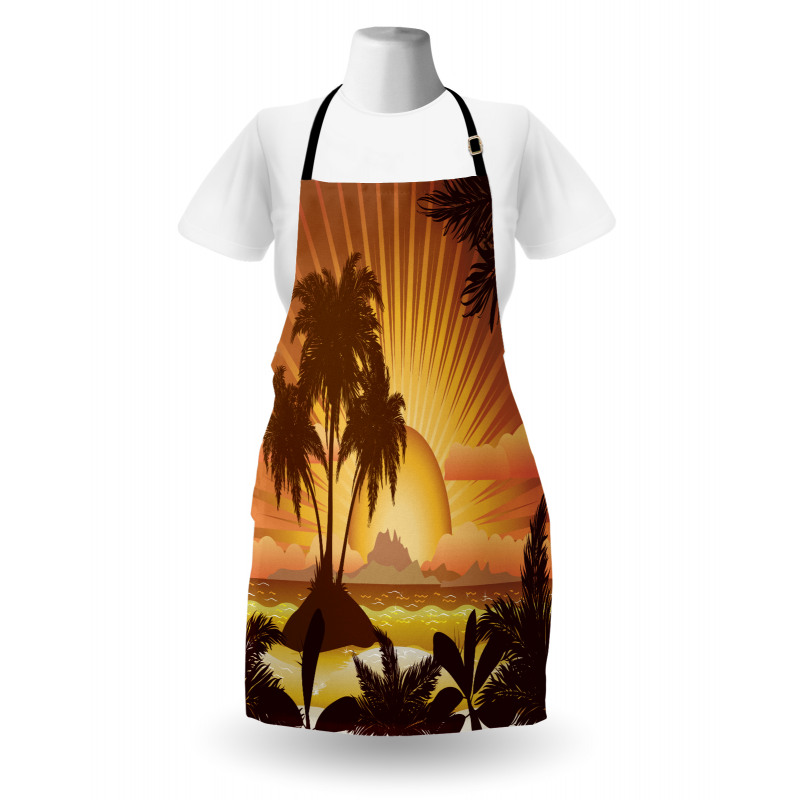 Digital Graphics Sunset Scene Apron