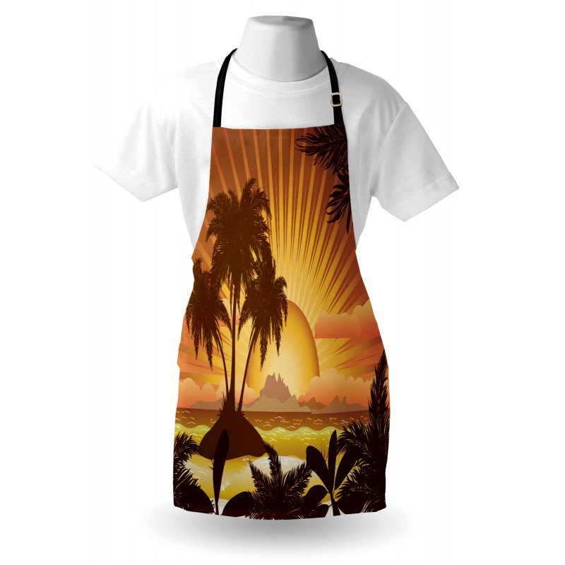 Digital Graphics Sunset Scene Apron