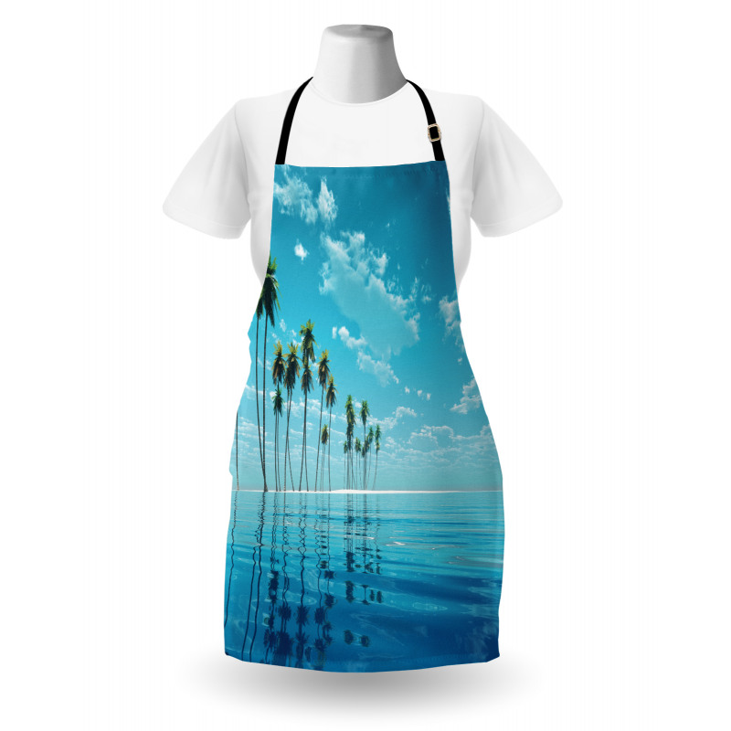 Long Coconut Trees Still Water Apron