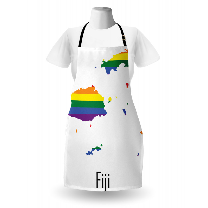 Rainbow Map Design Wording Apron