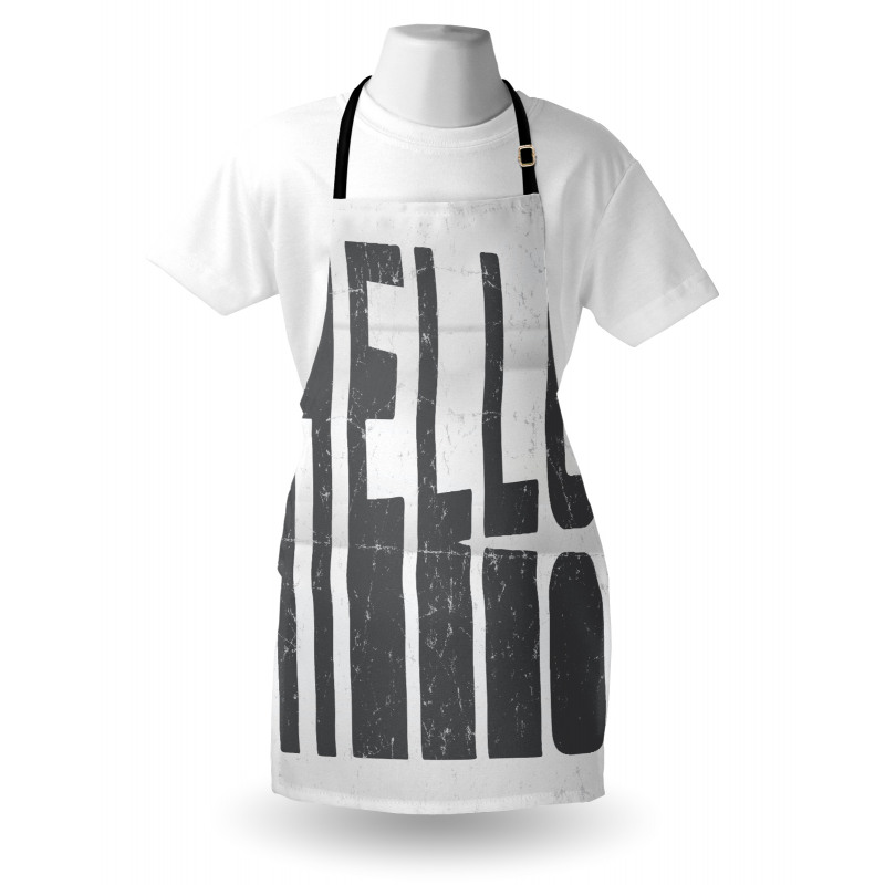 Hello Grunge Typography Art Apron