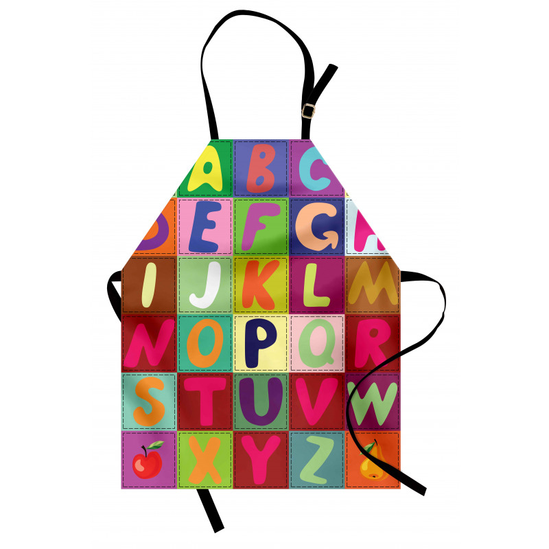 ABC and Fruits Squares Apron