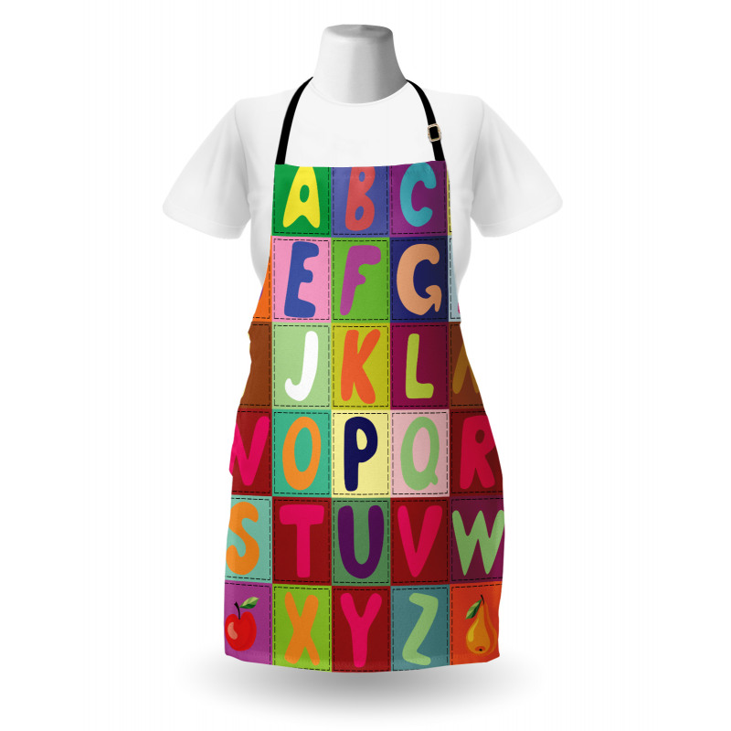 ABC and Fruits Squares Apron