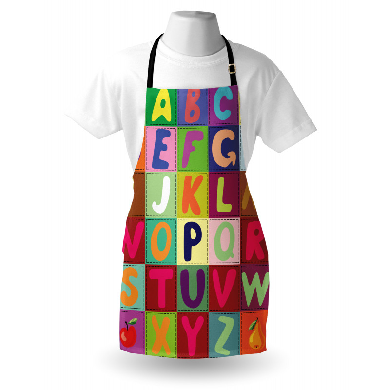 ABC and Fruits Squares Apron