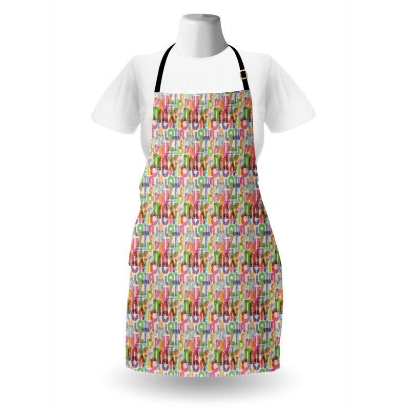 Energetic ABC Silhouettes Apron