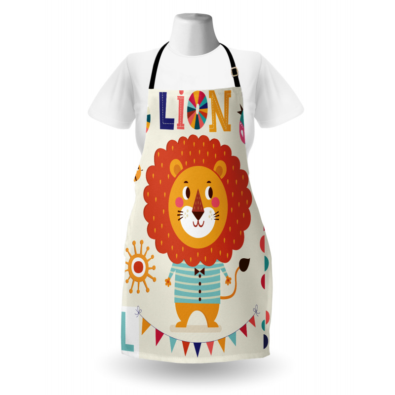 Cartoon Letters Lion for L Apron