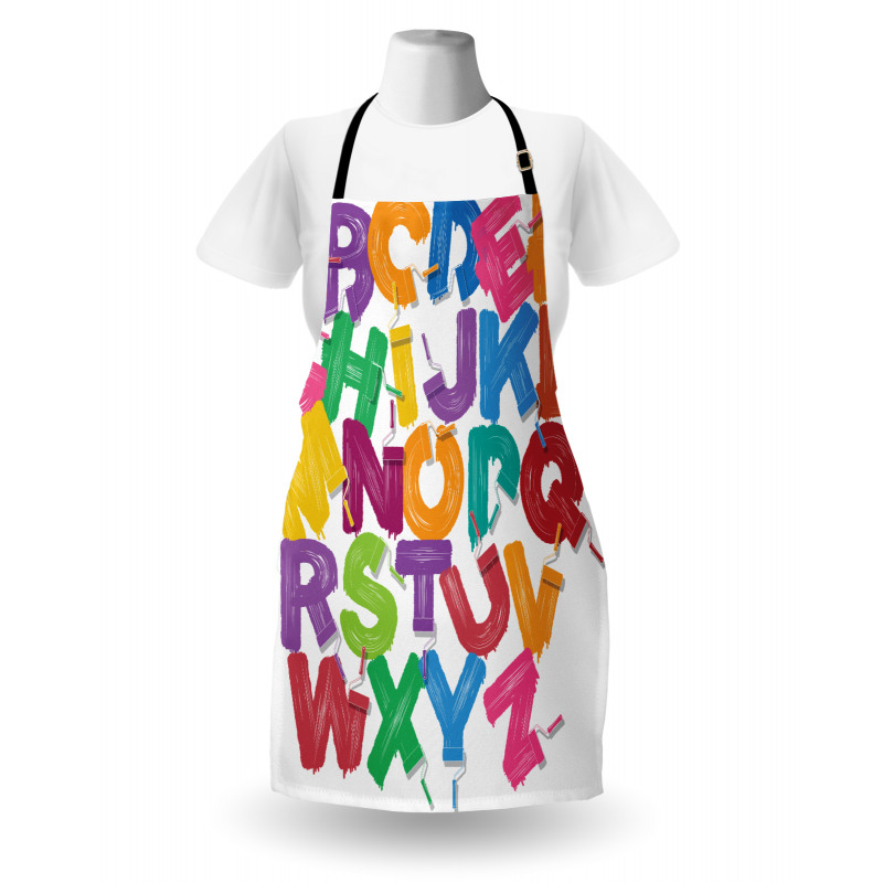 Gouache Brush Letters Apron