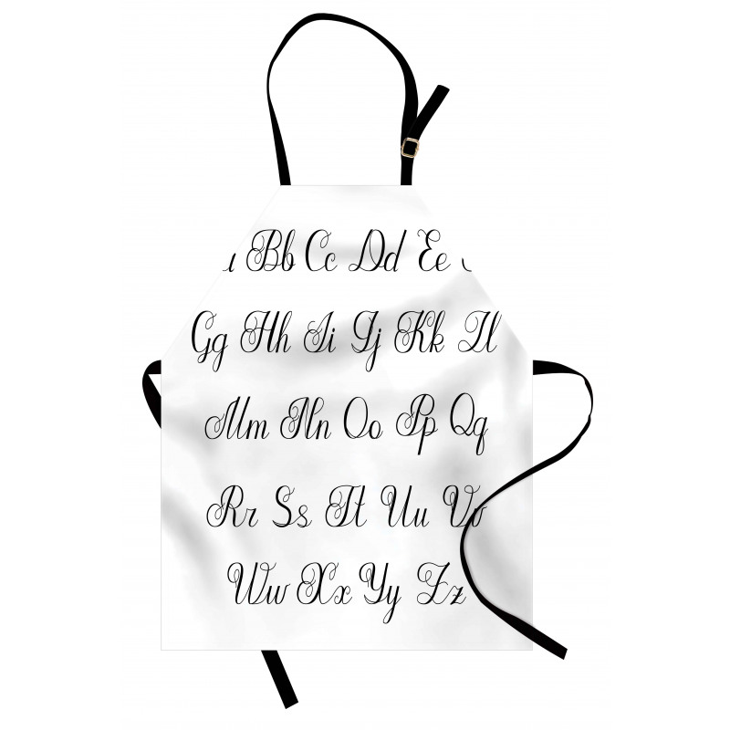 Monochrome Cursive ABC Apron