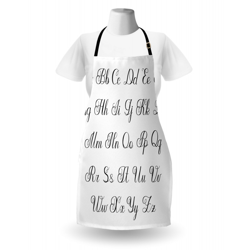 Monochrome Cursive ABC Apron