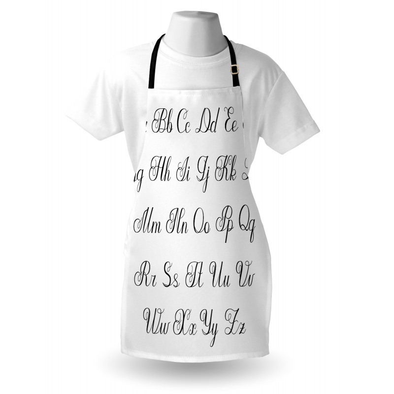 Monochrome Cursive ABC Apron