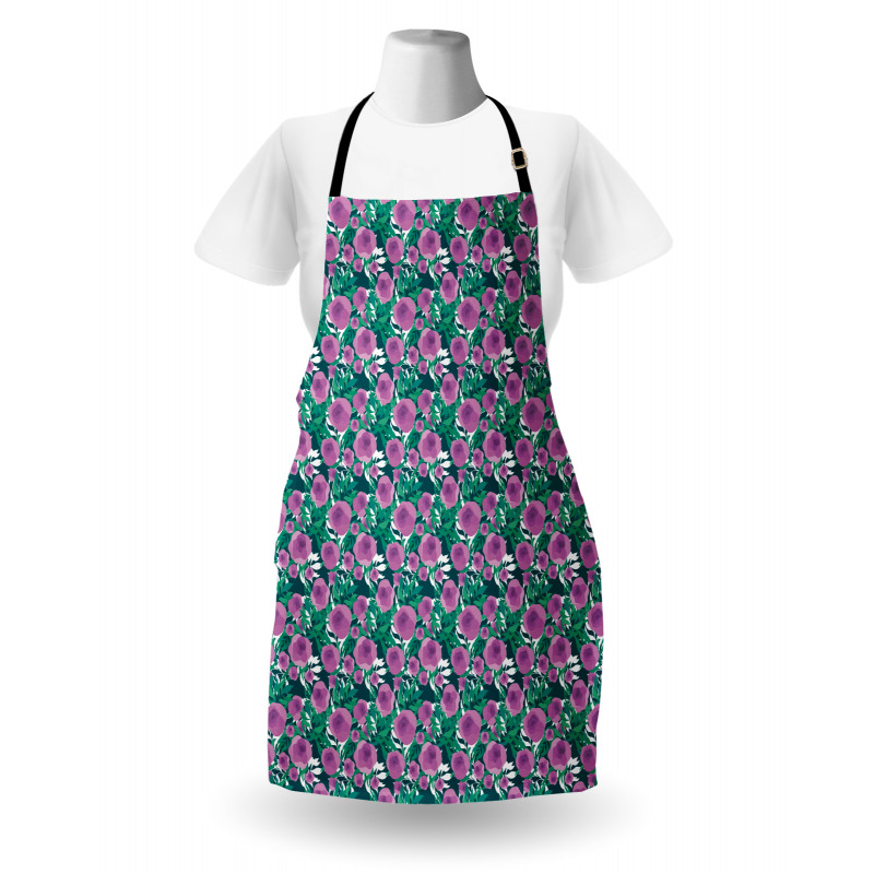 Graphical Flowers and Leaves Apron
