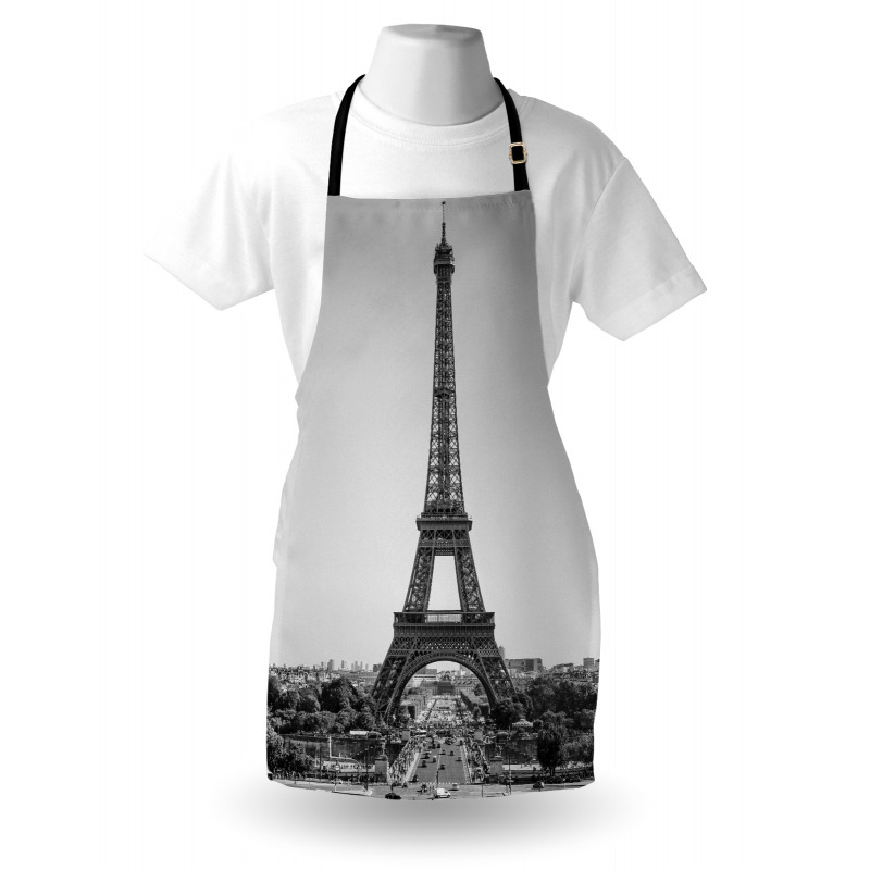 Geçmiş Mutfak Önlüğü Tarihi Eyfel Kulesi ve Paris Şehir Trafiği