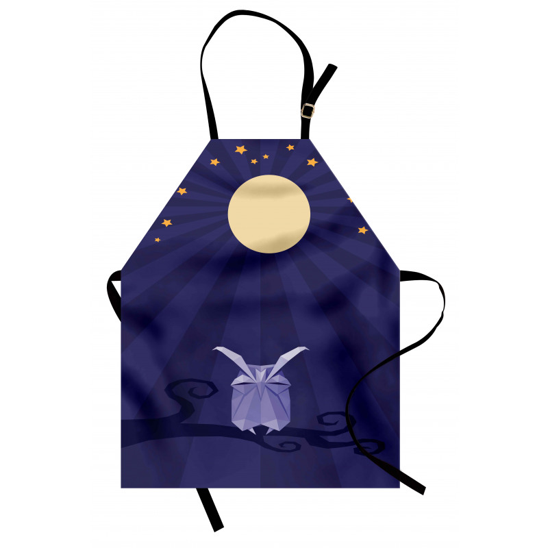 Origami Bird at Night Apron