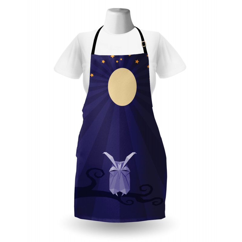 Origami Bird at Night Apron