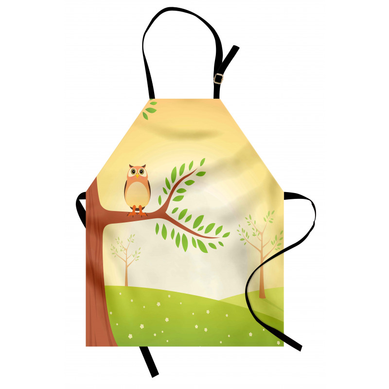 Wise Bird Cartoon Art Apron