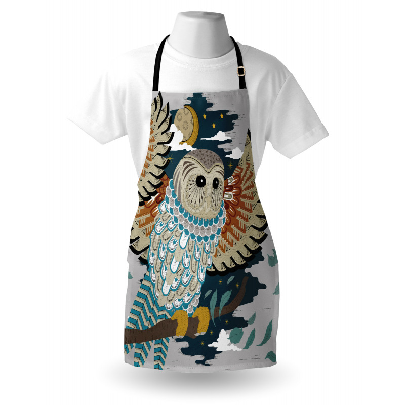 Bird Wings Moon Motifs Apron