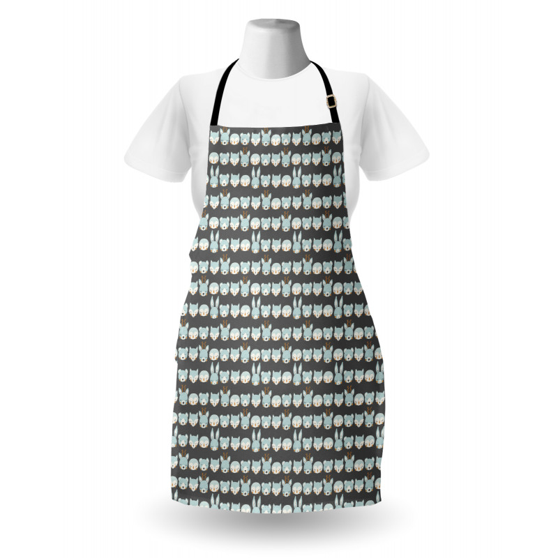 Wild Forest Animal Heads Apron