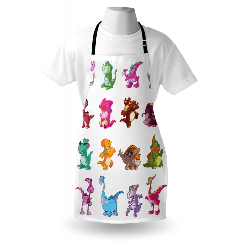 Çocuklar için Mutfak Önlüğü Sevimli Dinozor Desenli
