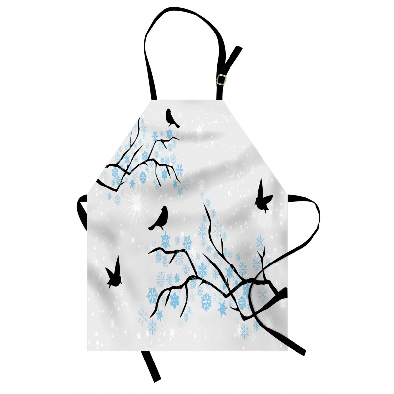 Winter Birds Stars Sky Apron