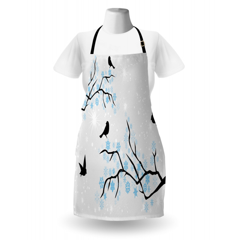 Winter Birds Stars Sky Apron