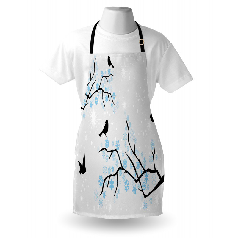 Winter Birds Stars Sky Apron