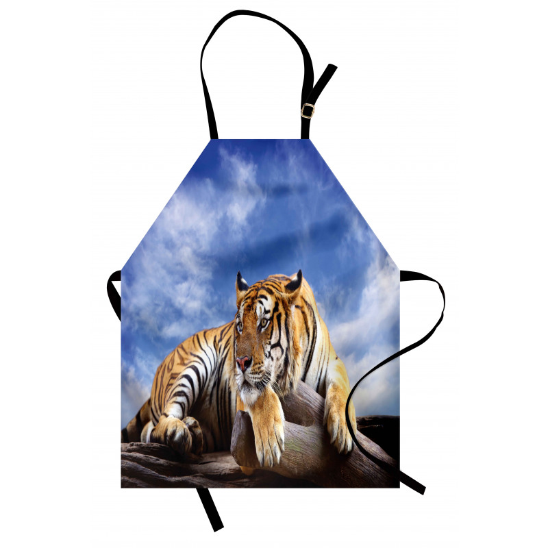 Tiger on Wood Wildlife Apron