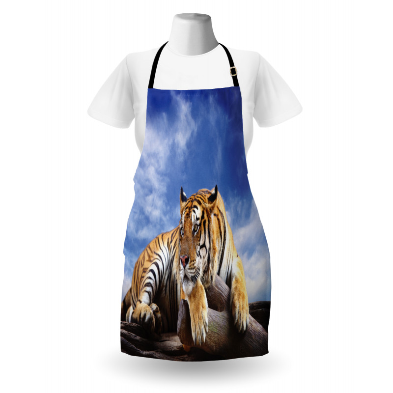 Tiger on Wood Wildlife Apron