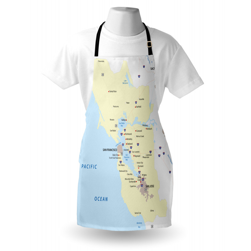 San Francisco Regions Map Art Apron