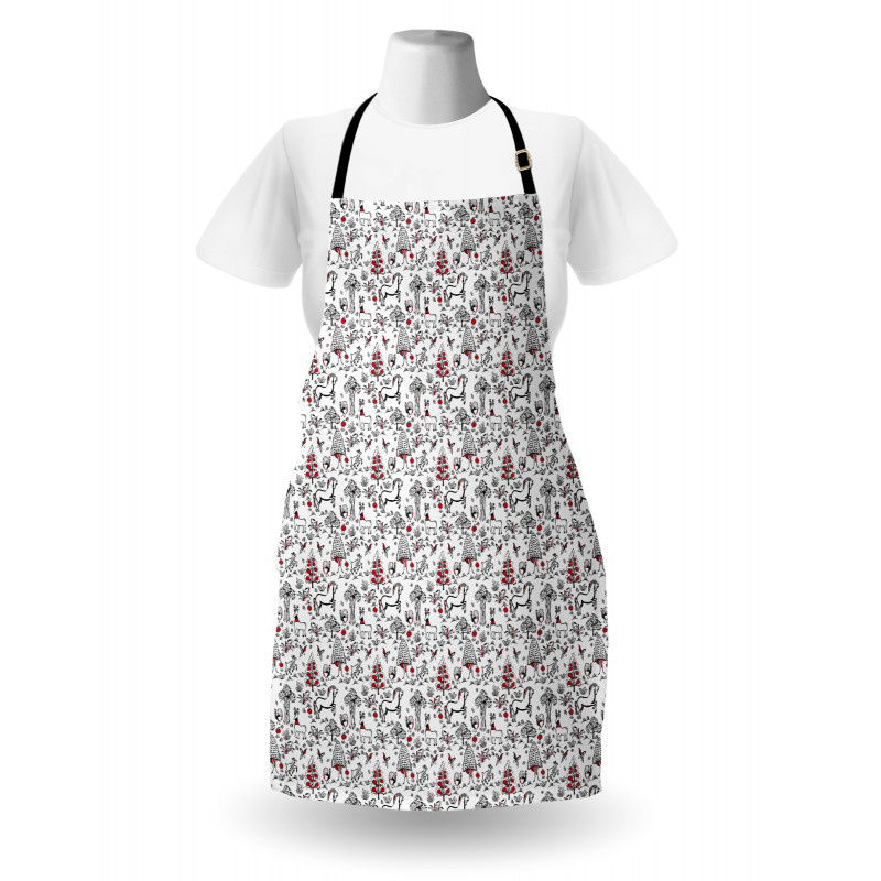 Slavic Forest Drawing Art Apron