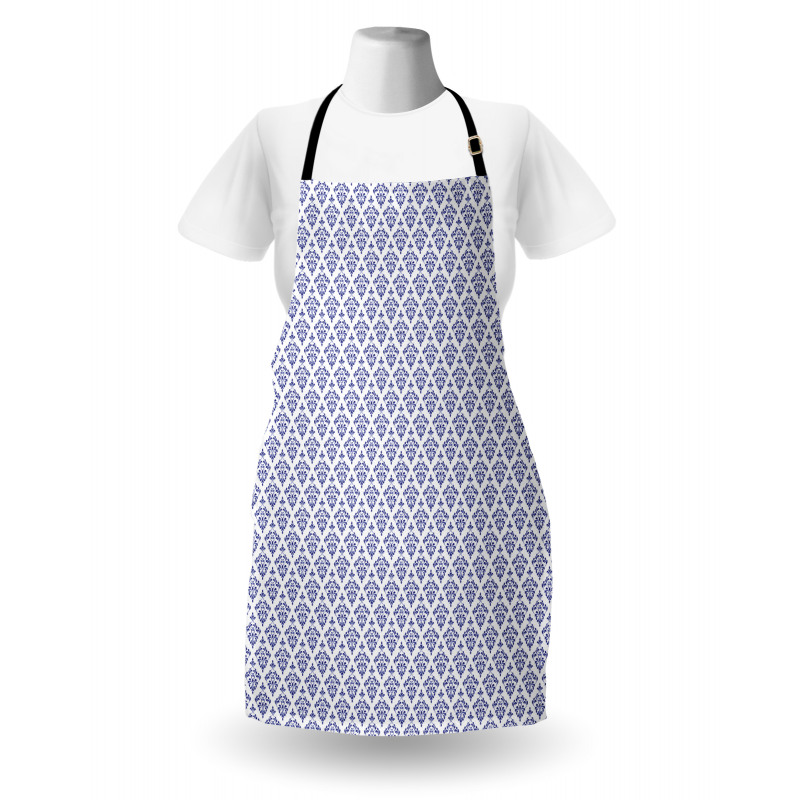 Monochrome Damask Leaves Apron