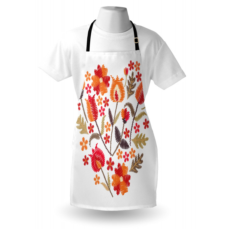 Heart Shaped Flowers Art Apron