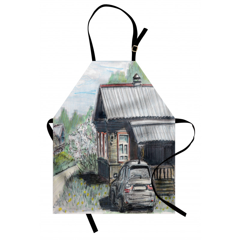 Parked Car Village House Apron