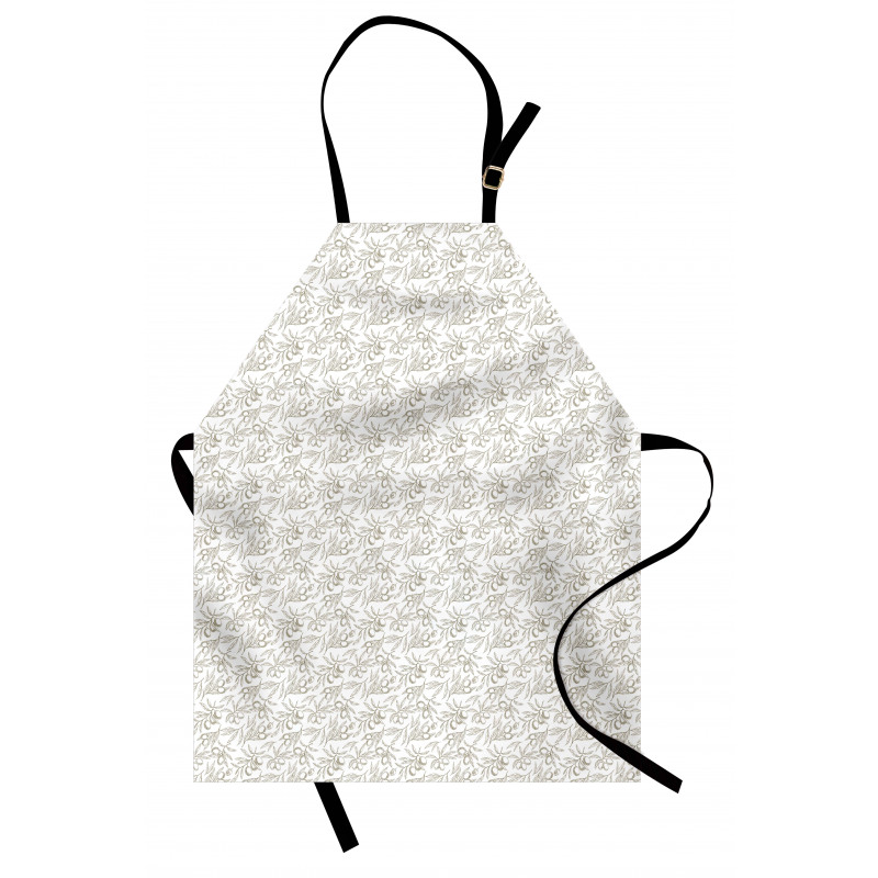 Sketchy Hand Drawn Branches Apron