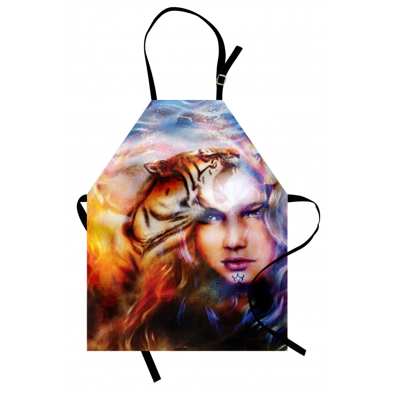 Tiger and Lion Head Apron