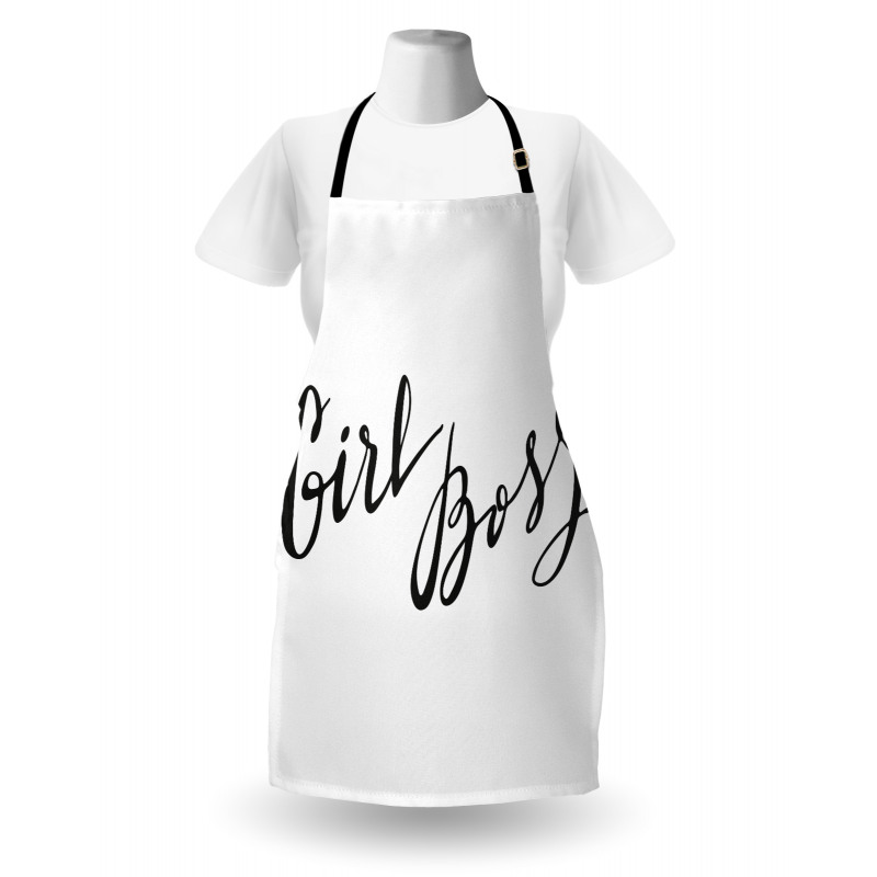 Monochrome Feminine Text Apron