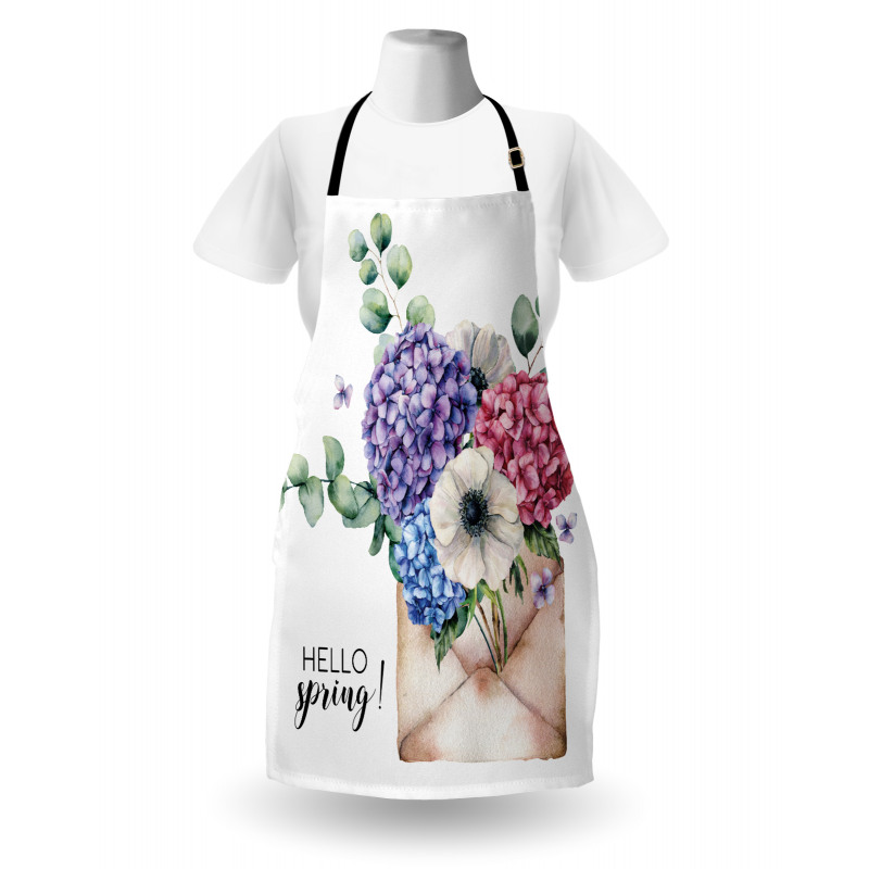 Hello Spring Flowers Art Apron