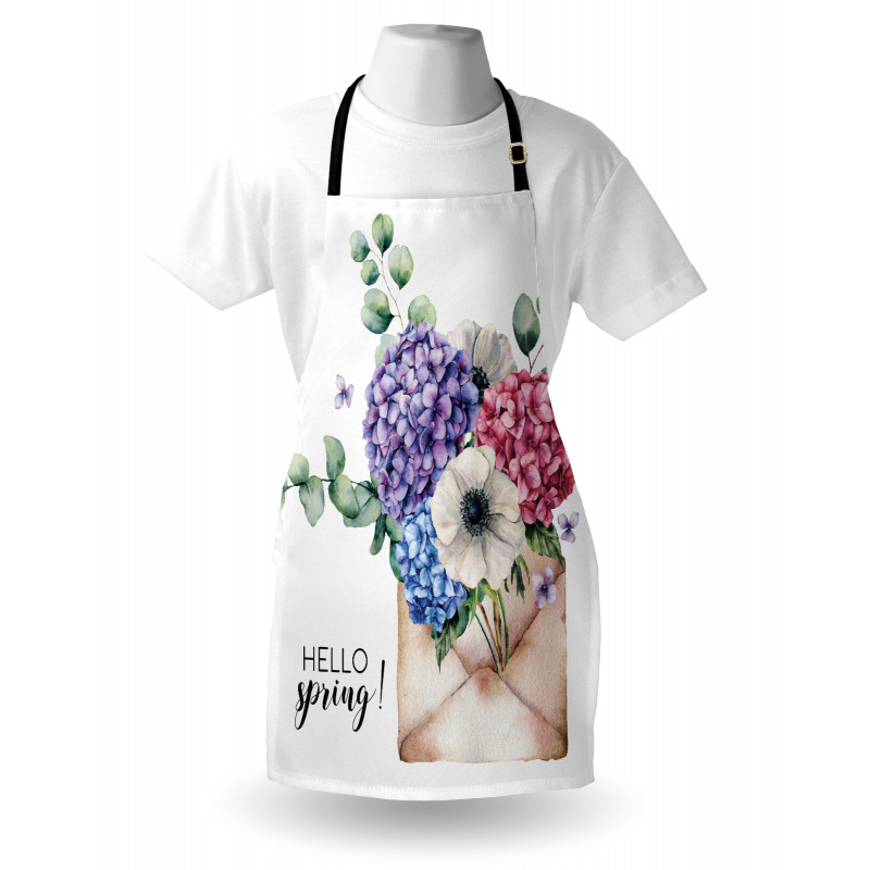 Hello Spring Flowers Art Apron