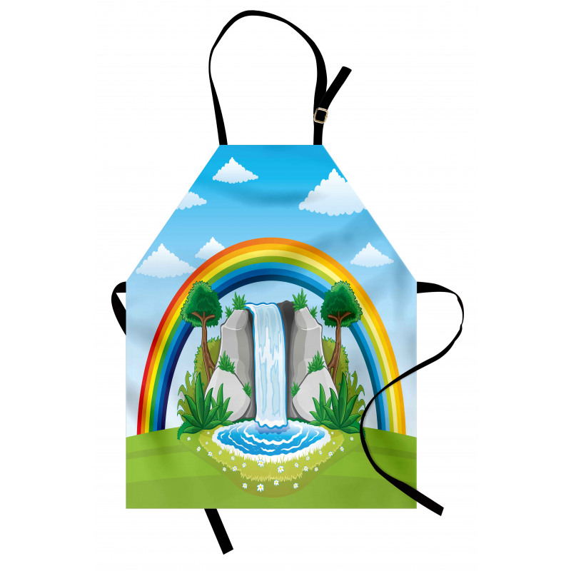 Waterfall and Rainbow Cartoon Apron