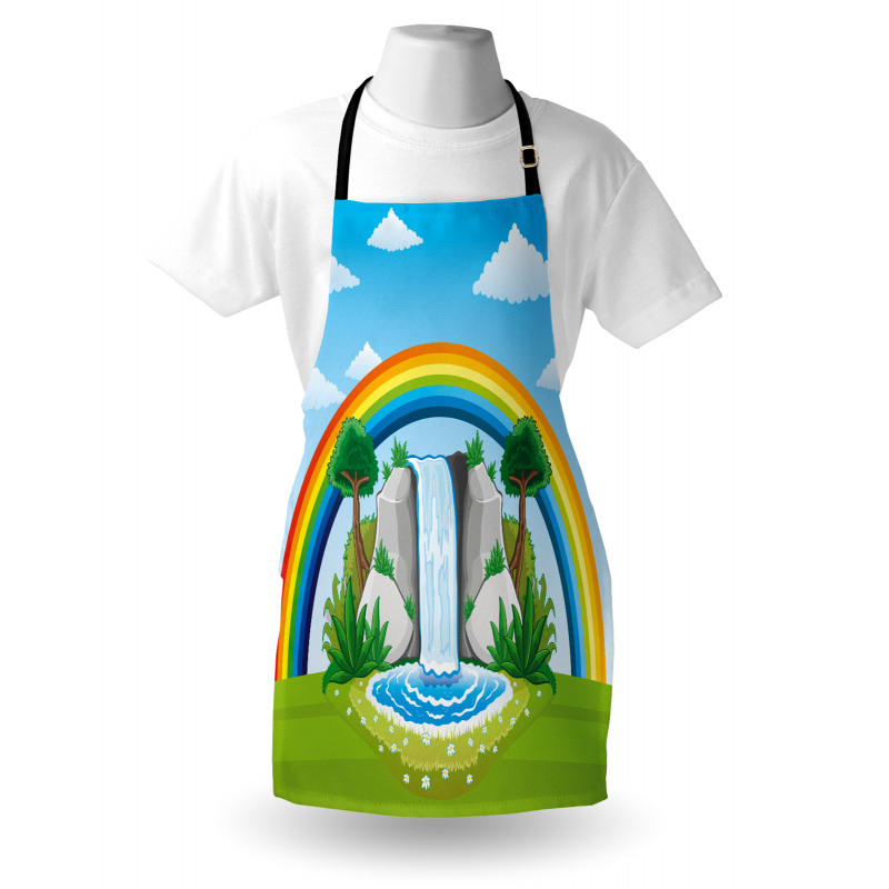 Waterfall and Rainbow Cartoon Apron