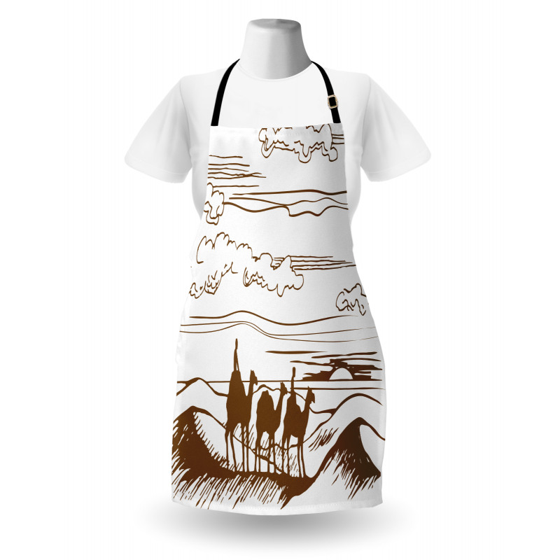 Sketchy Hand Drawn Camels Apron